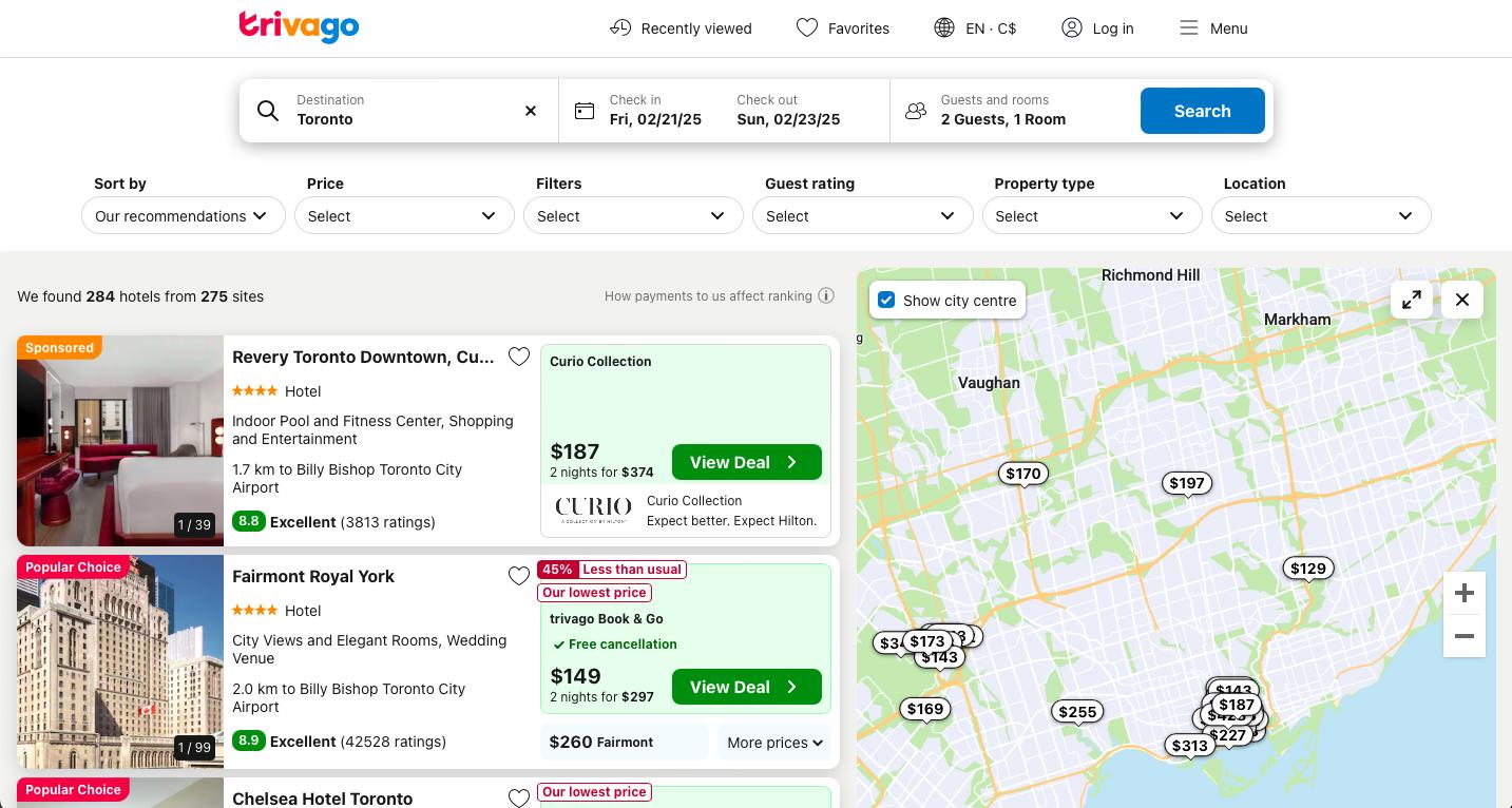 Trivago Canada Hotels